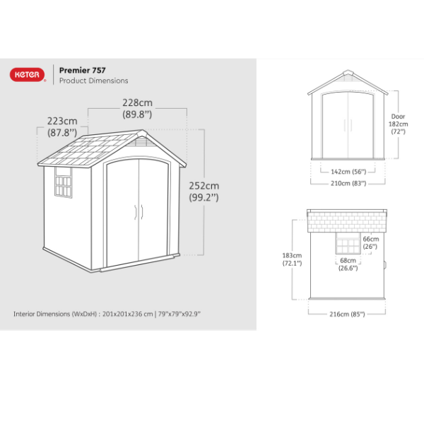 Keter Premier 757 Grey Shed