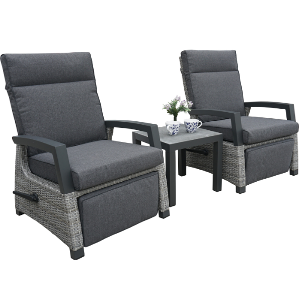 The Camilla High Back Recliner Duo by Innovators International is a stylish and contemporary all weather garden furniture suite.